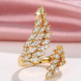 CAOSHI Adjustable Wing Ring with Crystal