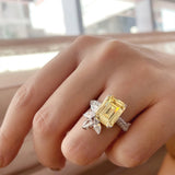 CAOSHI Stylish Finger Ring with Yellow Crystal