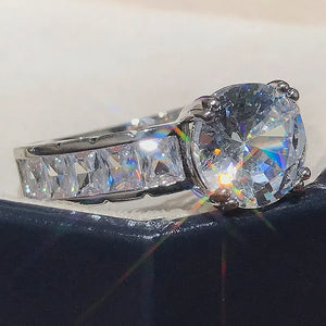 CAOSHI Zirconia Crystal Bridal Wedding Rings Silver Plated