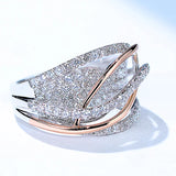 CAOSHI Two-tone Finger Ring with Zirconia - Jewelry Gift