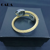 Men's Stainless Steel Eagle Head Cable Bangle Bracelet
