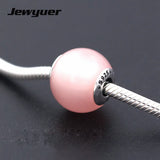 CARING Essence pink Beads Charms Fit Bracelets necklaces 925 Silver Jewelry