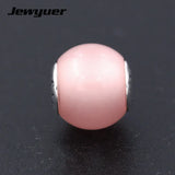 CARING Essence pink Beads Charms Fit Bracelets necklaces 925 Silver Jewelry