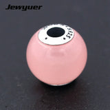 CARING Essence pink Beads Charms Fit Bracelets necklaces 925 Silver Jewelry