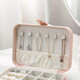 Double Layer Jewelry Box Travel Leather Organizer