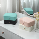 Double Layer Jewelry Box Travel Leather Organizer