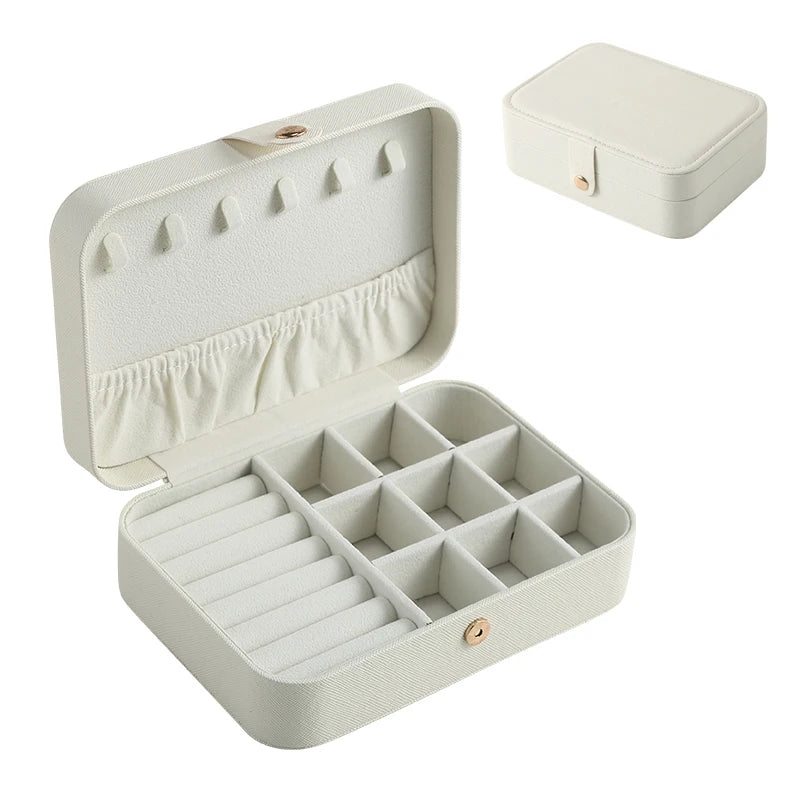 Double Layer Jewelry Box Travel Leather Organizer