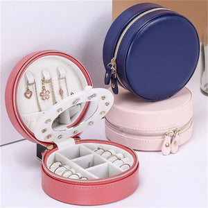 Mini Portable Jewelry Travel Organizer Double Layer Storage Case