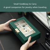 Transparent Jewelry Box Organizer PU Leather Gift Case