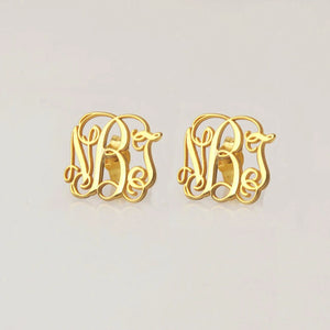 CAVSUAT Monogram Earring Stainless Steel Personalized Name Jewelry