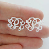 CAVSUAT Monogram Earring Stainless Steel Personalized Name Jewelry