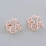 CAVSUAT Monogram Earring Stainless Steel Personalized Name Jewelry