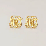 CAVSUAT Monogram Earring Stainless Steel Personalized Name Jewelry
