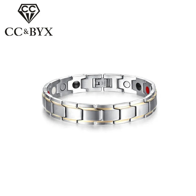 Men's Titanium Stainless Steel Magnet Bracelet 12mm