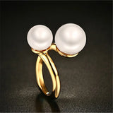 CC Titanium Steel Rings Freshwater Pearls Open Ring Jewelry