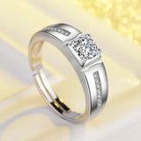 Adjustable Men Rings Sterling Fine Jewelry Engagement Wedding Couple Ring