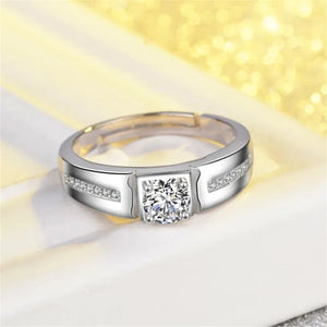 Adjustable Men Rings Sterling Fine Jewelry Engagement Wedding Couple Ring