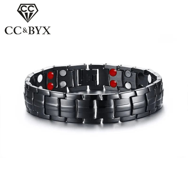 Titanium Stainless Steel Double Row Magnet Bracelet