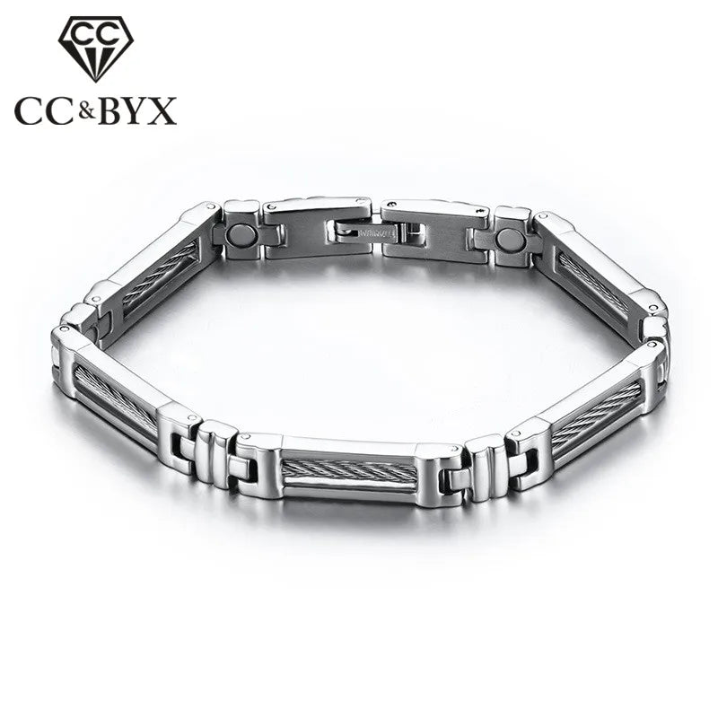 Men's Stainless Steel Wire Magnetic Bracelet Health Care Jewelry
