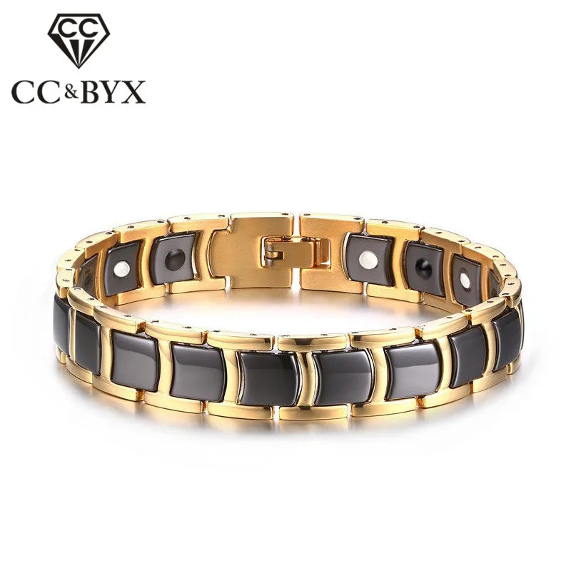 12mm Stainless Steel Ceramic Bracelet Magnet Bangle