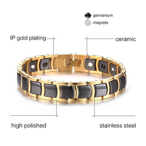 12mm Stainless Steel Ceramic Bracelet Magnet Bangle