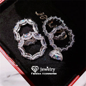 Sterling Silver CZ Couple Wedding Ring Set CC3189