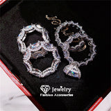 Sterling Silver CZ Couple Wedding Ring Set CC3189