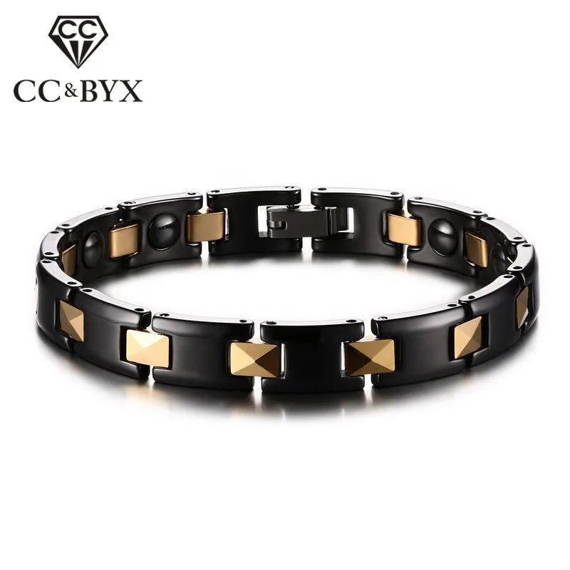 Classic Ceramic Hematite Men's Bracelet CBRM-005