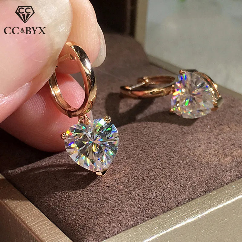 Heart CZ Clip Earrings for Women Wedding Jewelry CCE713