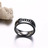 Stainless Steel Couple Rings with Cubic Zirconia for Men and Women