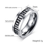 Stainless Steel Couple Rings with Cubic Zirconia for Men and Women