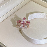 Pink CZ Crown Rings for Women CC3210