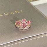 Pink CZ Crown Rings for Women CC3210
