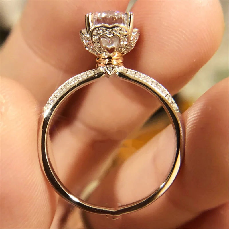 Vintage Cubic Zirconia Bridal Wedding Engagement Ring