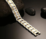 Health Stone Bracelet Men Titanium Stainless Steel Bangle TBRM-001