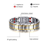 Health Stone Bracelet Men Titanium Stainless Steel Bangle TBRM-001