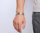 Health Stone Bracelet Men Titanium Stainless Steel Bangle TBRM-001