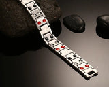 Health Stone Bracelet Men Titanium Stainless Steel Bangle TBRM-001
