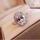 Egg Shape CZ Plated Wedding Ring CC3131