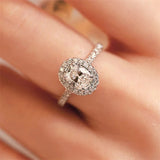 Egg Shape Oval CZ Engagement Ring CC3131