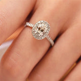 Egg Shape Oval CZ Engagement Ring CC3131
