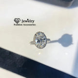 Egg Shape Oval CZ Engagement Ring CC3131