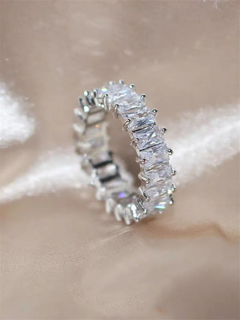 Vintage Rhinestone Engagement Ring Wedding Jewelry Gift