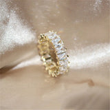 Vintage Rhinestone Engagement Ring Wedding Jewelry Gift