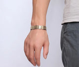 Men's Titanium Steel Golden Bangles Bracelet - TBRM-005