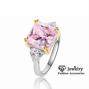 Pink Cubic Zircon Engagement Ring CC1665