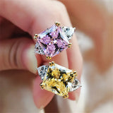 Pink/Yellow CZ Wedding Engagement Ring CC1665
