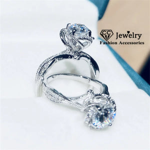 Flower Rings Women Wedding Engagement Jewelry CC1341
