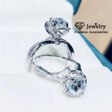 Flower Rings Women Wedding Engagement Jewelry CC1341