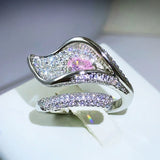 Flower Leaf Rings for Women Sterling Silver Plated Romantic Jewelry